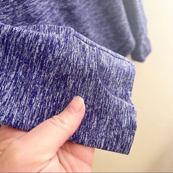 Athleta Girl Heathered Blue hooded sweatshirt Light weight Size XL 14 - Picture 3 of 4